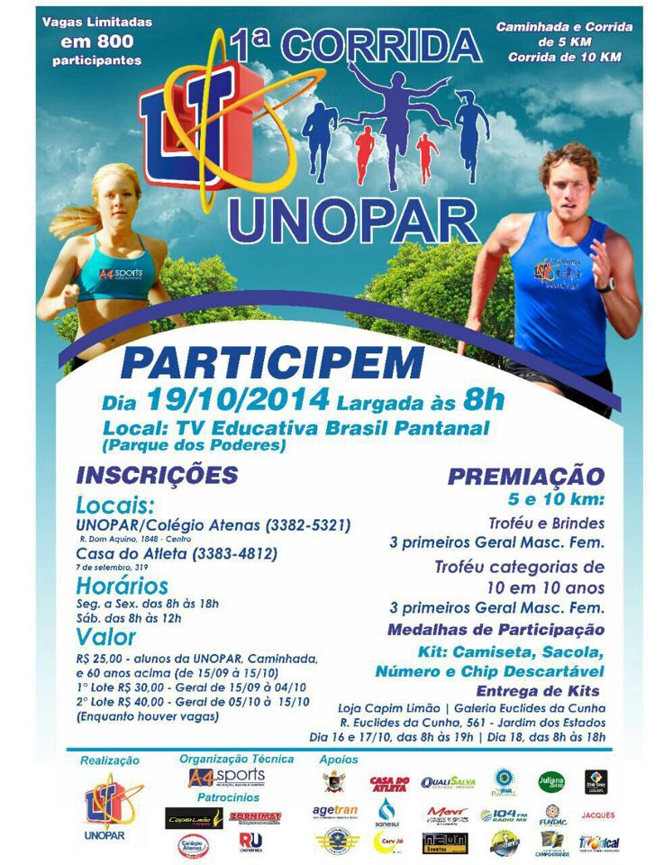 1ª Corrida Unopar está com inscrições abertas