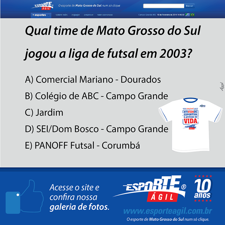 Quer ganhar uma camiseta exclusiva do Esporte Ágil?