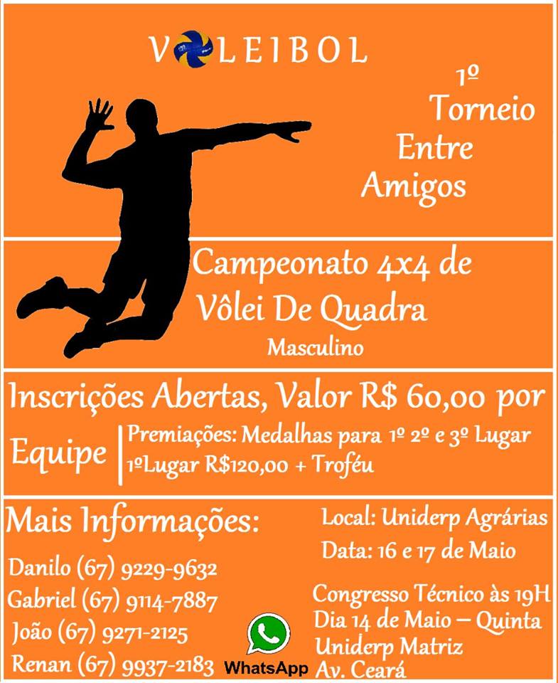 Inscrições Abertas para o Torneio Entre Amigos 4 x 4