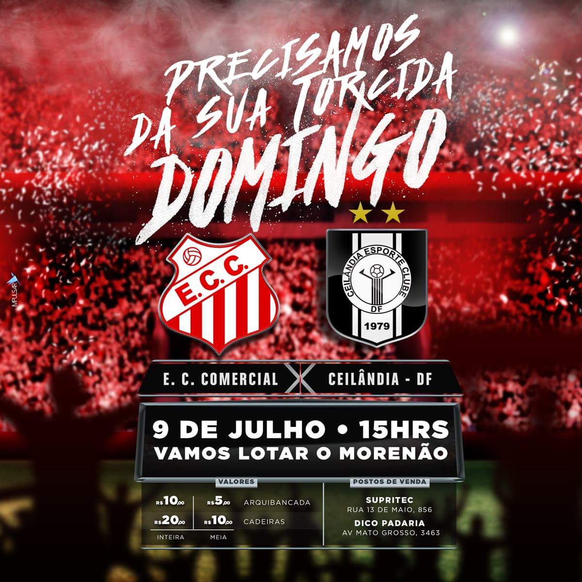 Comercial coloca ingressos à venda para o confronto de domingo