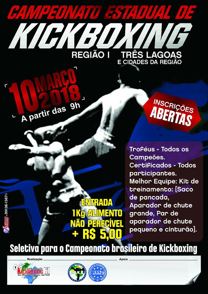 Três Lagoas sedia abertura do Estadual de Kickboxing em março