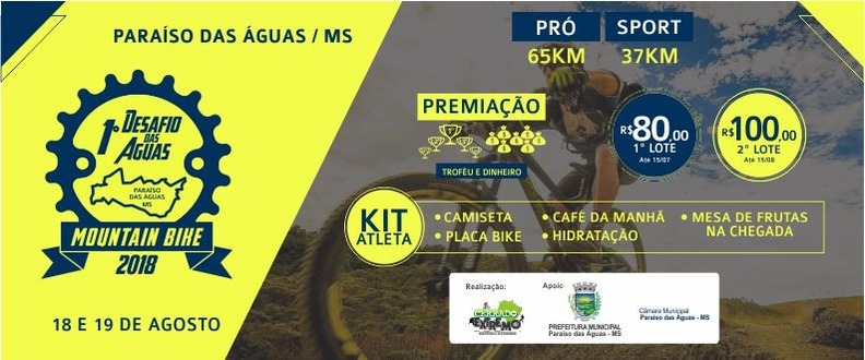 Desafio das Águas de Mountain Bike acontece neste domingo