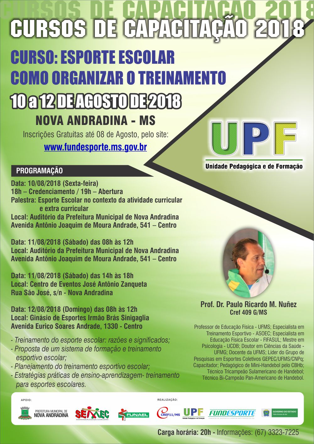 Abertas as inscrições para curso de capacitação de Esporte Escolar em Nova Andradina e região