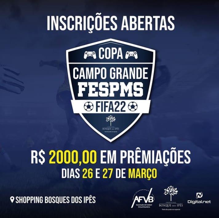 Copa Campo Grande de Fifa 2022 será realizada em duas fase e as inscrições estão abertas