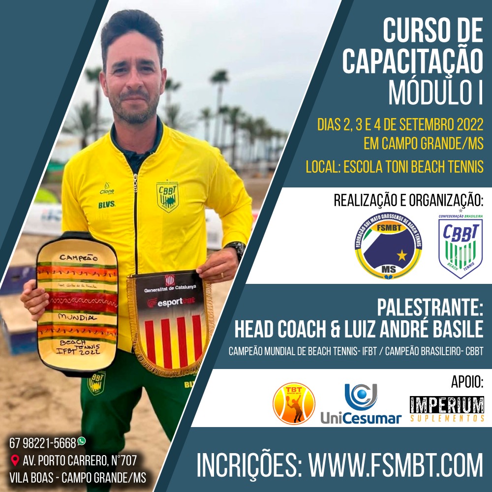 Mês de setembro terá Curso de Capacitação de Beach Tennis