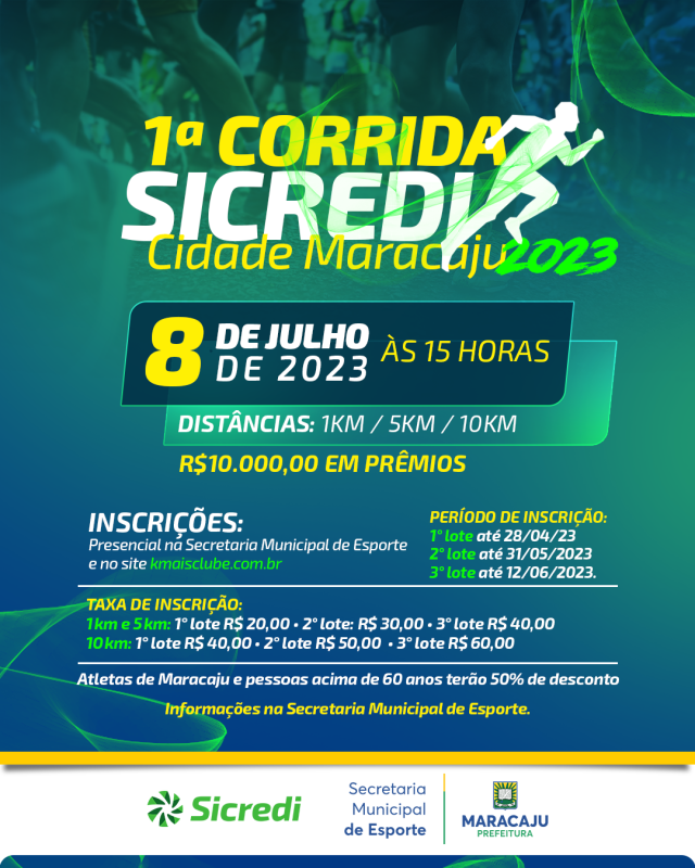 Prefeitura de Maracaju abre inscrições para 1ª Corrida Sicredi