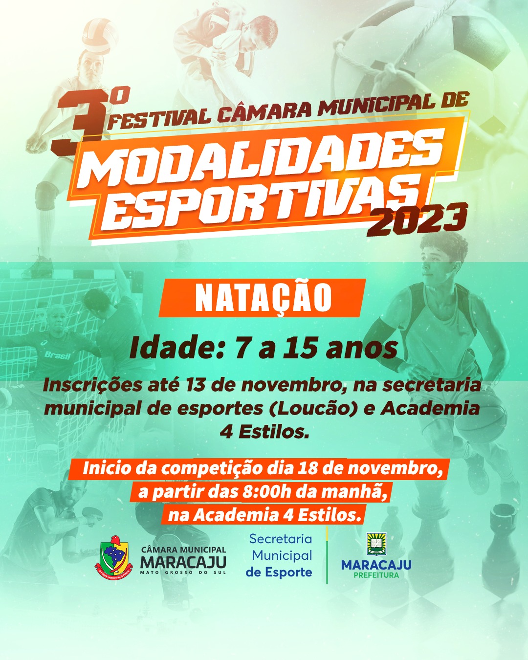 Festival de Modalidades Esportivas abre inscrições para Etapa de Natação