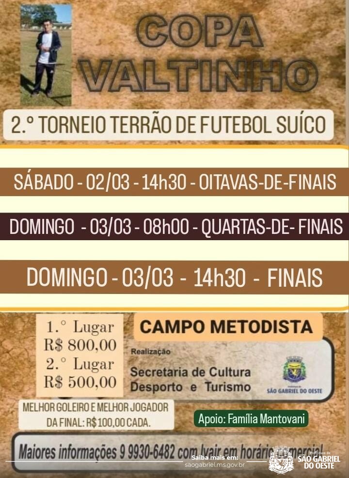 São Gabriel do Oeste promove rodadas de abertura de torneios esportivos