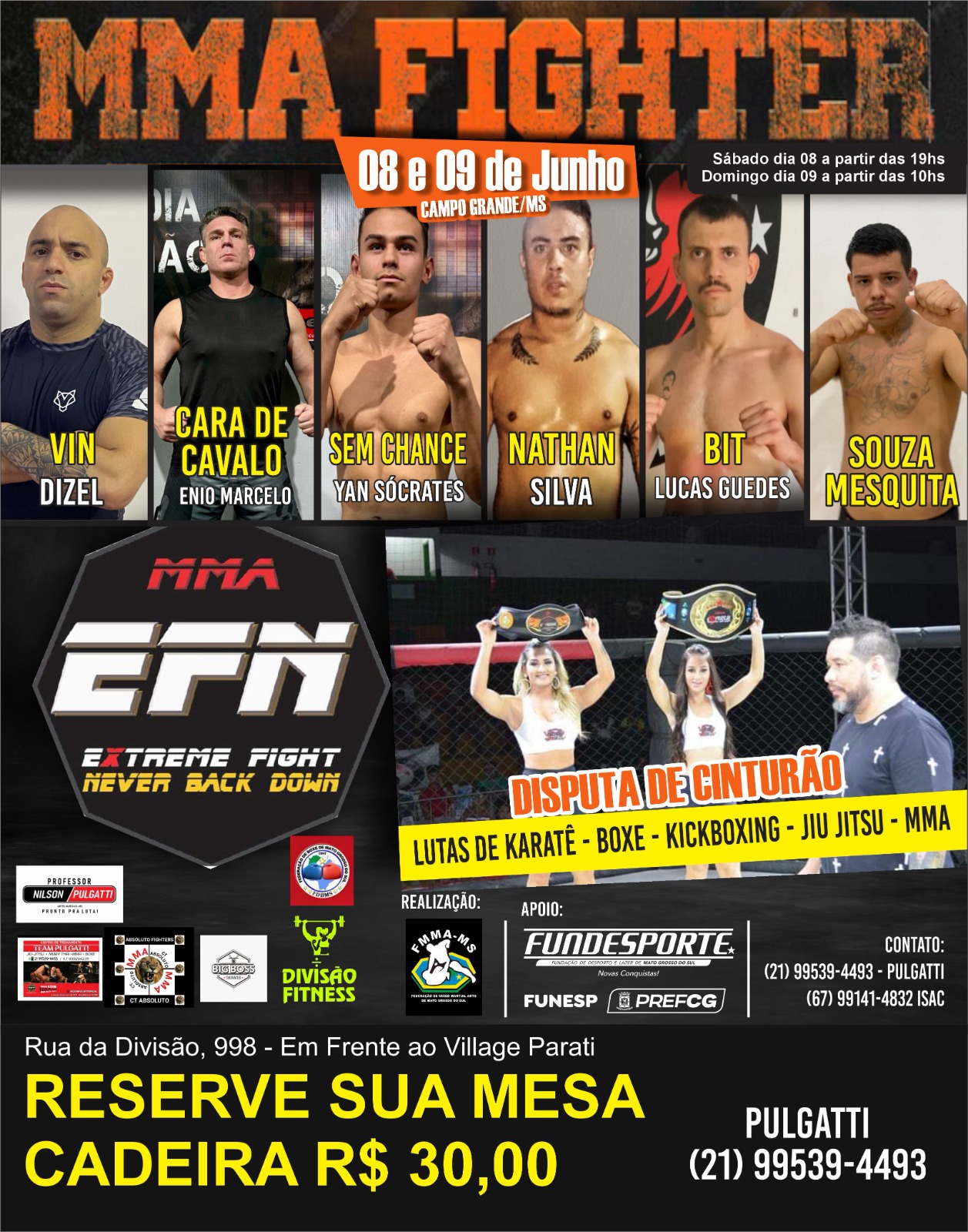  Extreme Fight Never Back Down EFN acontece neste final de semana