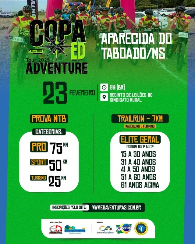 Aparecida do Taboado sediará a Copa ED Adventure – Tour 2025