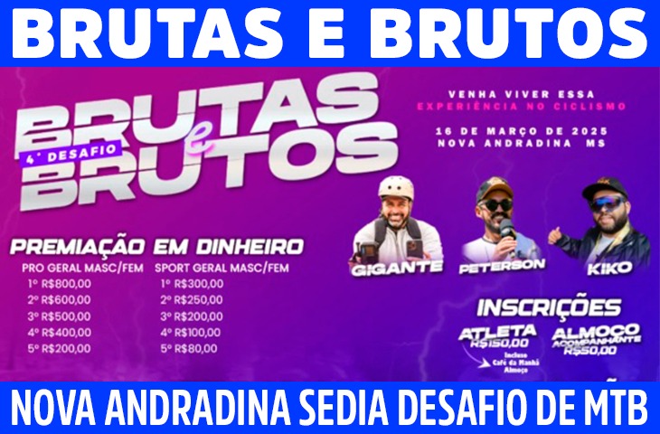 Nova Andradina recebe o 4º Desafio Brutas e Brutos de MTB