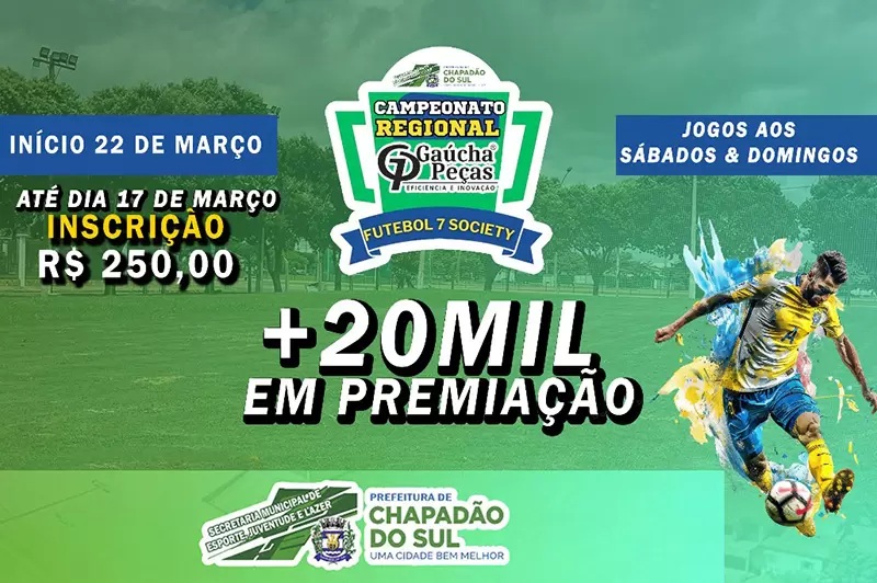 Campeonato de Futebol Society distribuirá mais de R$ 20 mil em premiação