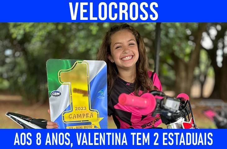 Valentina encara o Velocross com 8 anos e dois títulos estaduais