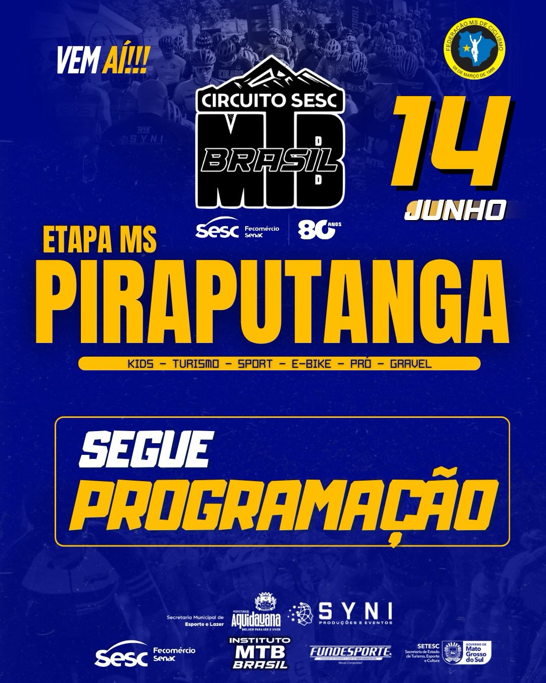 Circuito Sesc MTB Brasil 2026 terá etapa...