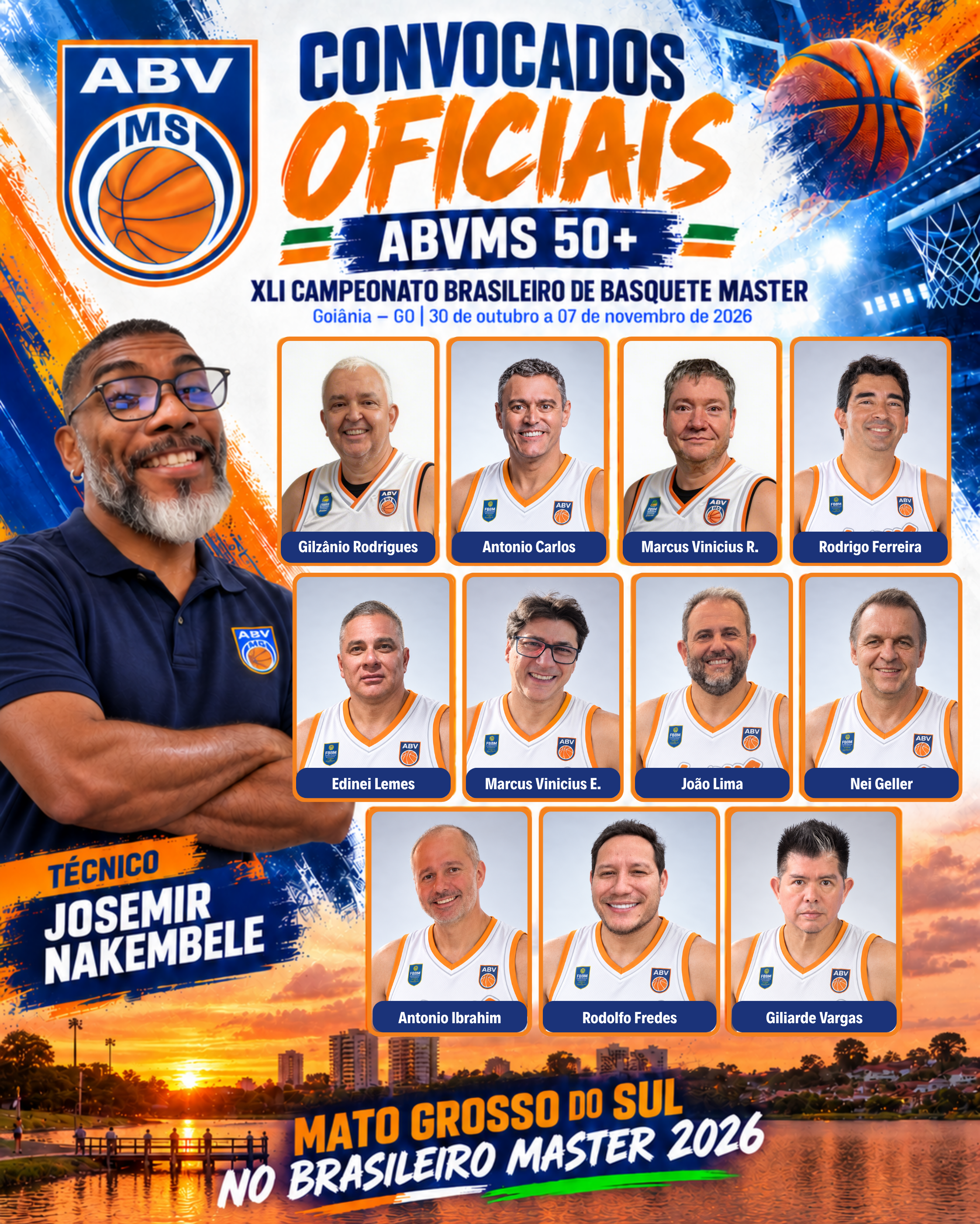 ABV-MS confirma elenco masculino 50+ par...