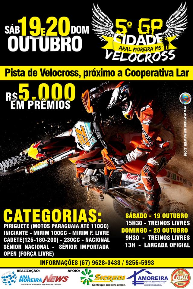 Aral Moreira promove GP de Velocross neste final de semana
