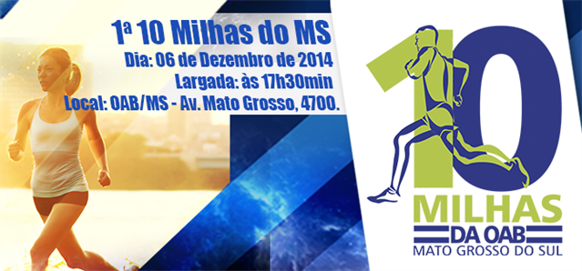 OAB/MS realiza 1ª Corrida 10 Milhas em dezembro