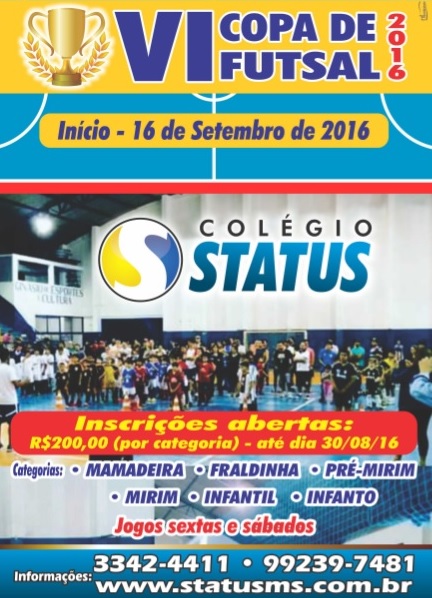 6ª edição da Copa Status abre inscrições na Capital