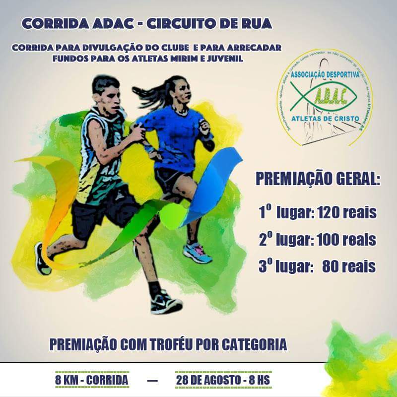 ADAC realiza corrida de rua no dia 28 para arrecadar fundos