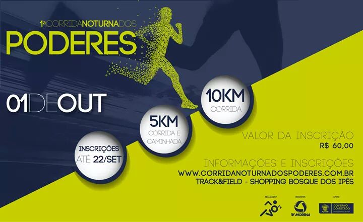 Corrida Noturna dos Poderes recebe inscrições em Campo Grande