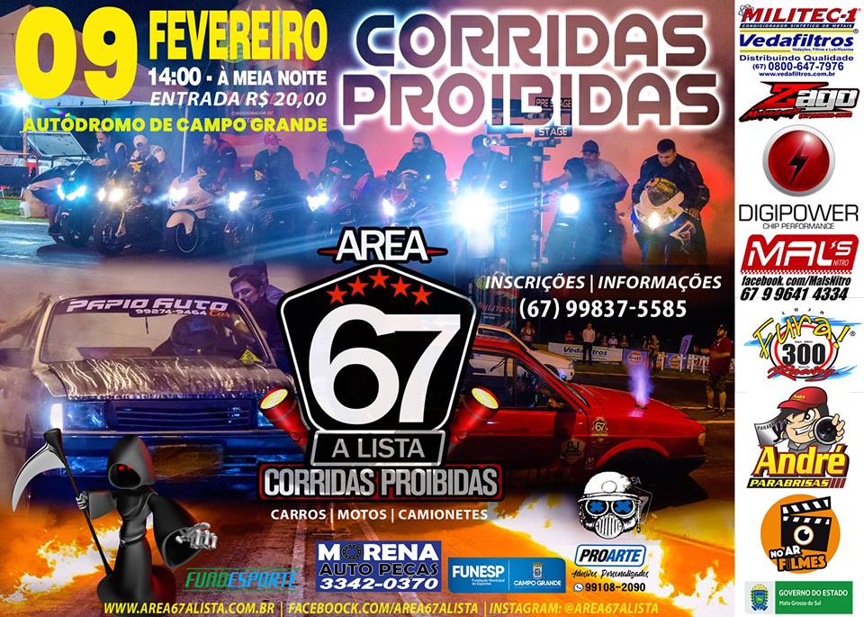 Campo Grande sedia etapa de arrancada 'Corridas Proibidas' no dia 9