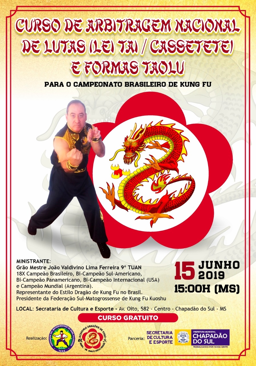 Chapadão conta com curso de arbitragem de Kung Fu neste sábado