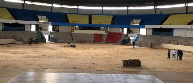 Membros da Confederação de Voleibol vistoriam Guanandizão