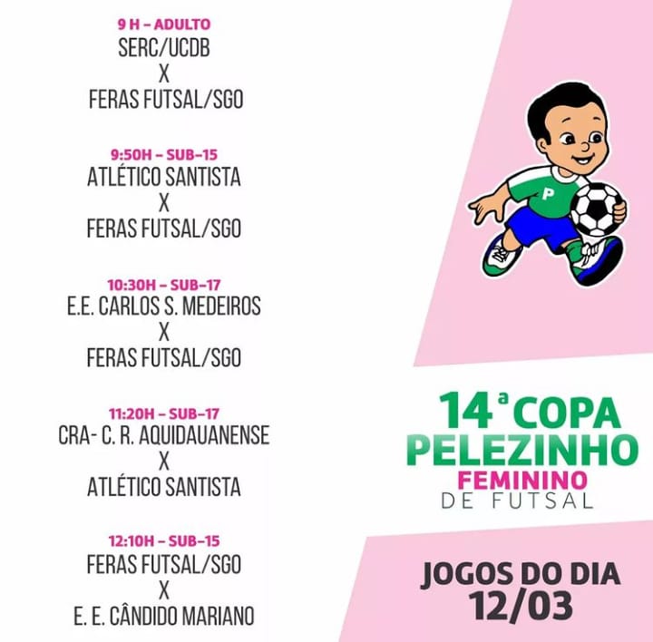 Copa Pelezinho de Futsal Feminino tem abertura neste sábado com cinco partidas