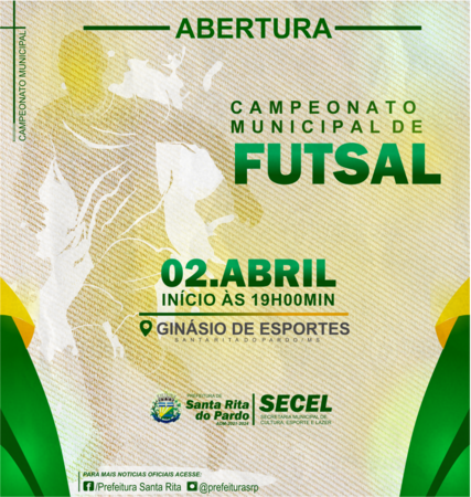 Abertura do Campeonato de Futsal em Santa Rita do Pardo tem data
