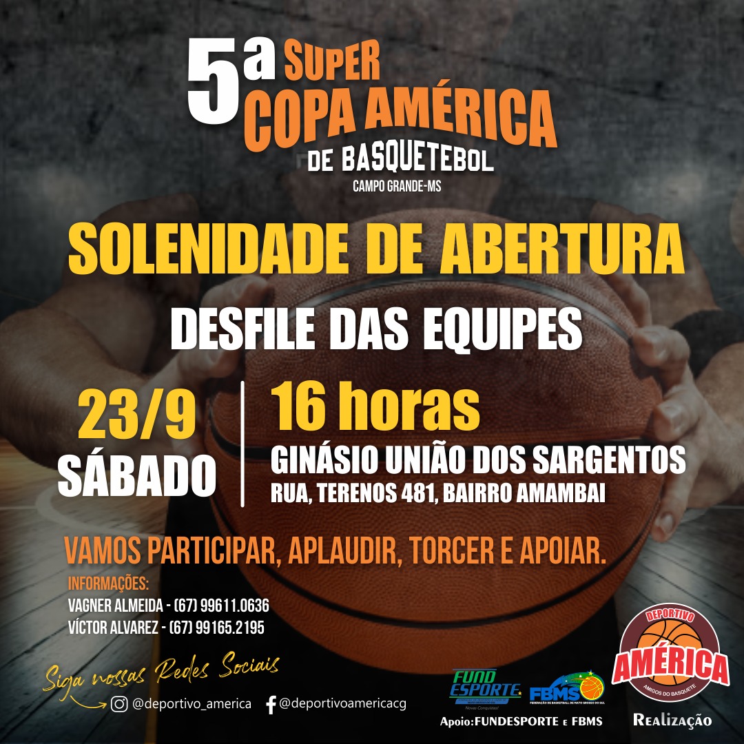 Nesta sexta-feira inicia a 5° Super Copa América de Basquetebol