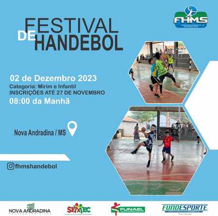 Nova Andradina irá sediar festival de handebol no próximo sábado