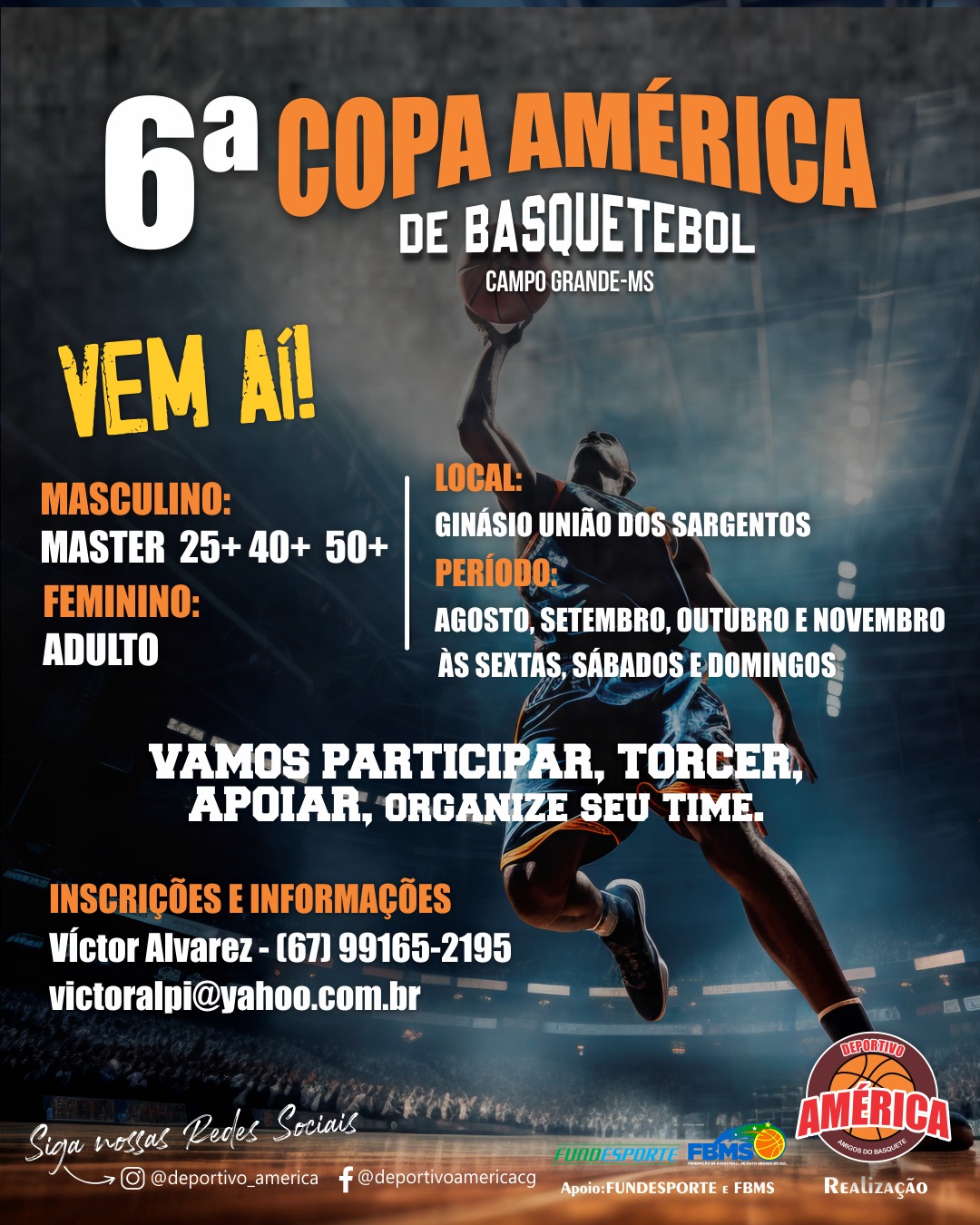 6°COPA AMÉRICA Máster de Basquetebol acontece em Agosto