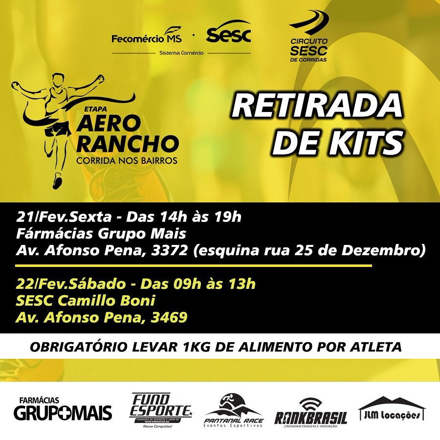 Circuito Sesc de Corridas: Confira locais e horários para retirada dos kits
