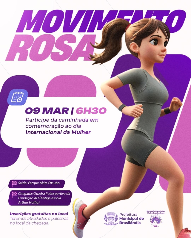 "Movimento Rosa": Evento esportivo reunirá mulheres para atividades físicas