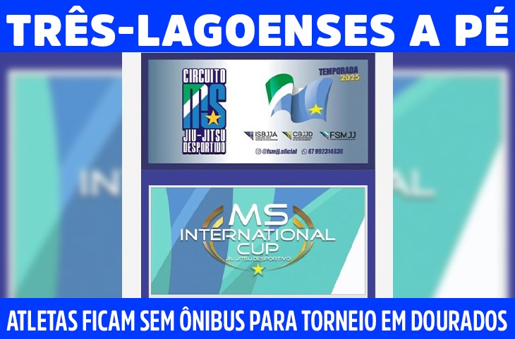 Falta de transporte impede atletas de Três Lagoas de participarem de campeonato de jiu-jitsu