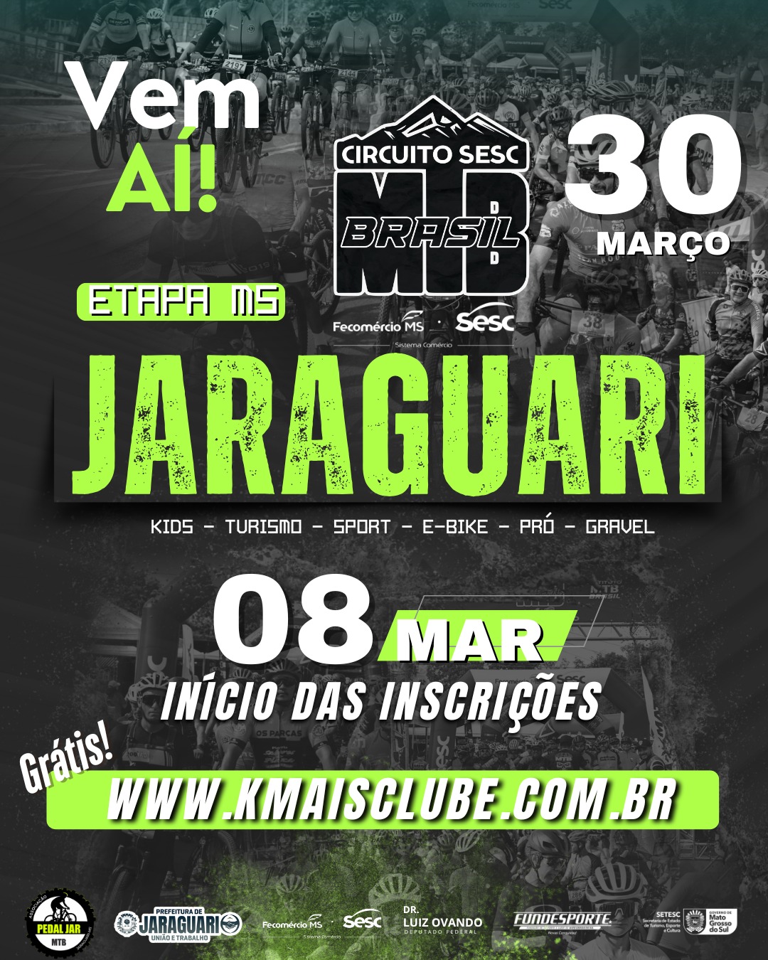 Circuito Sesc MTB Brasil - Etapa Jaraguari abre inscrições gratuitas
