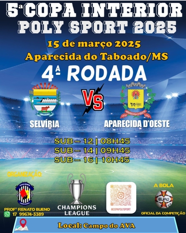 Vem aí a 4ª rodada da 5ª Copa Interior Poly Sport 2025
