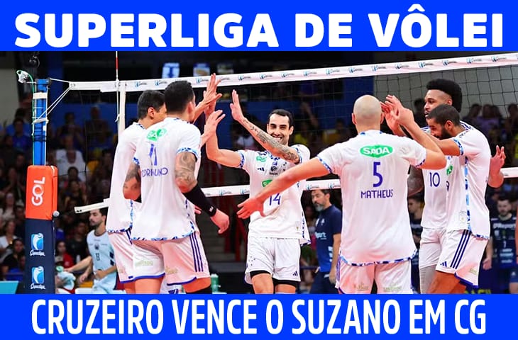 Cruzeiro vence o Suzano pela Superliga de Vôlei em Campo Grande