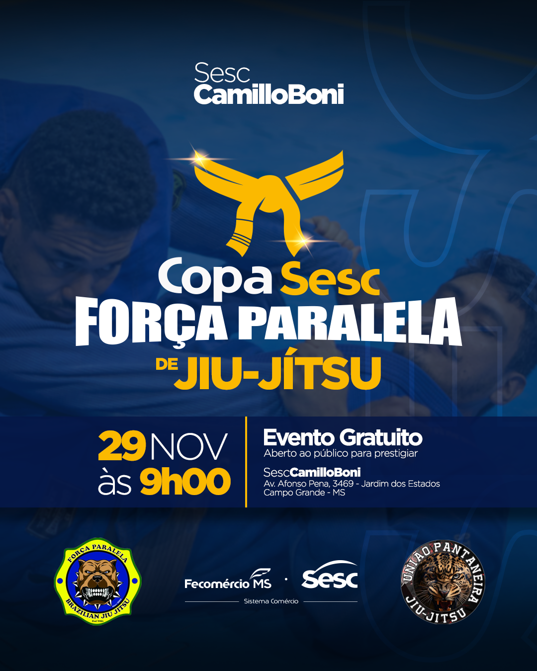 Copa Sesc Força Paralela de Jiu-Jitsu acontece no dia 29 de novembro