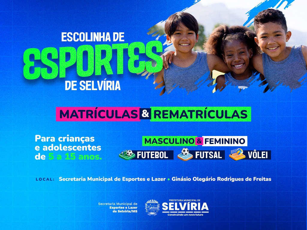 Prefeitura de Selvíria abre matrículas para escolinhas de futebol