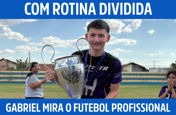 Com rotina dividida entre estudos e treinos, Gabriel Yoshio mira o futebol profissional