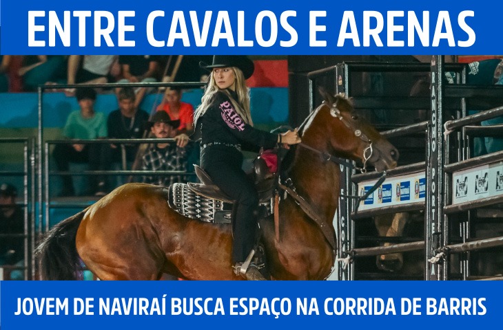 Entre cavalos e arenas: jovem de Naviraí busca espaço na corrida de barris