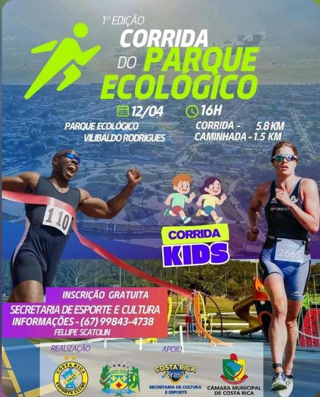 Costa Rica terá no domingo (12), a 1ª Edição da Corrida do Parque Ecológico