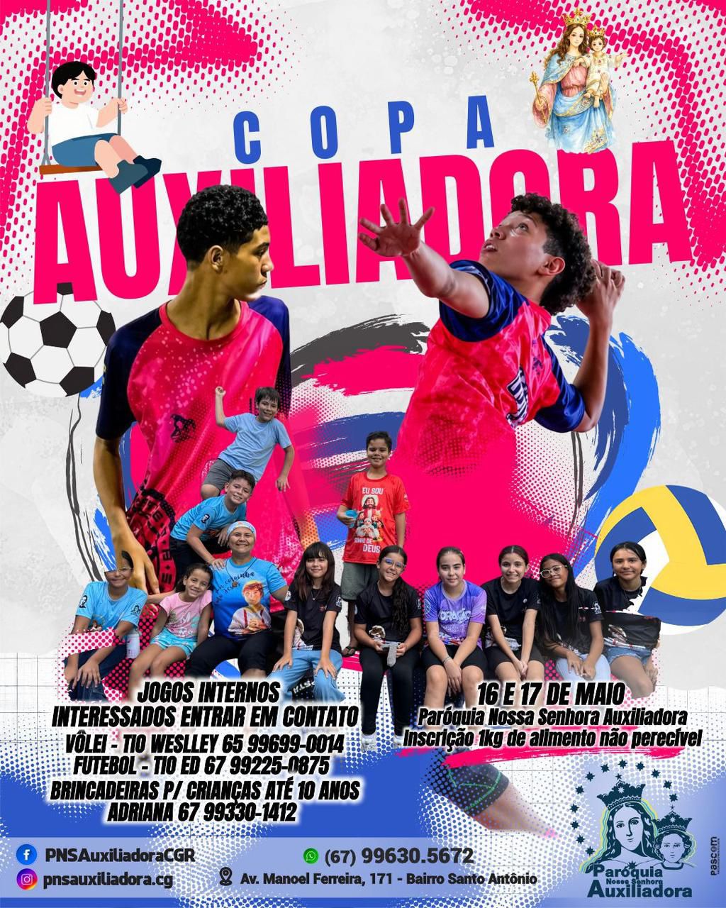 Copa Auxiliadora promove esporte e integração comunitária neste fim de semana