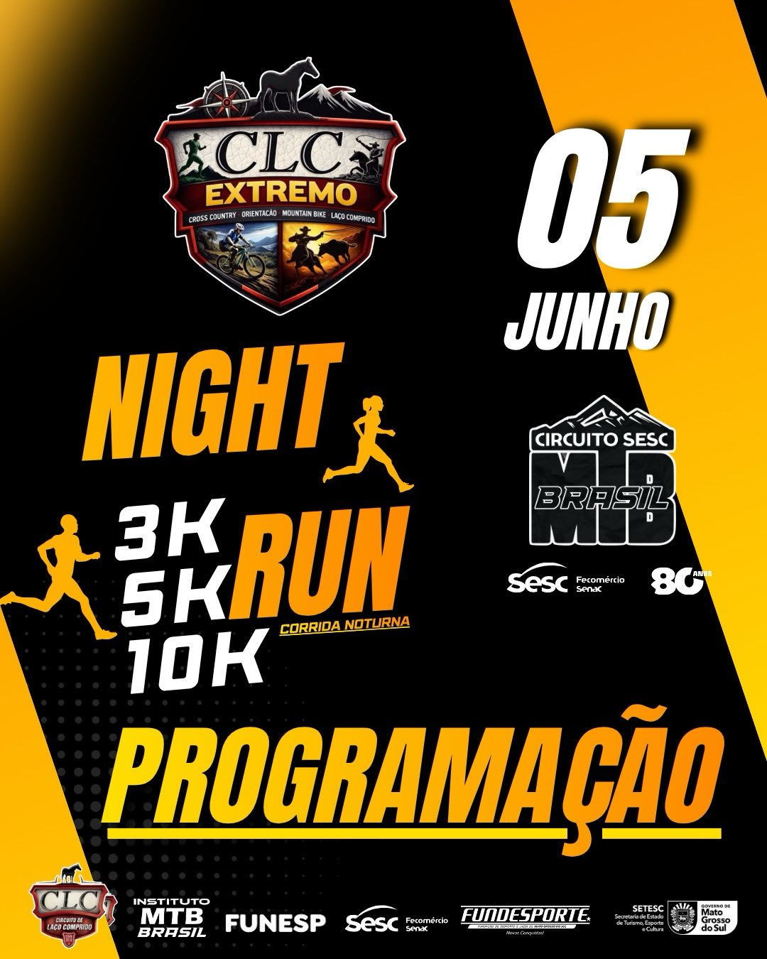 CLC Extremo Night Run 2026 será realizado em Campo Grande