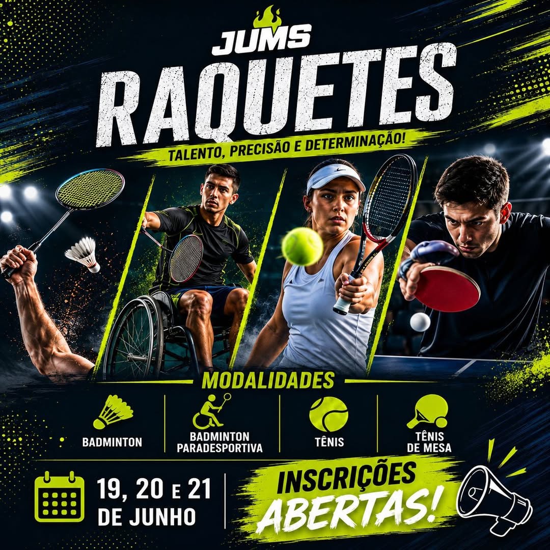 JUMS Raquetes 2026 terá disputas univers...