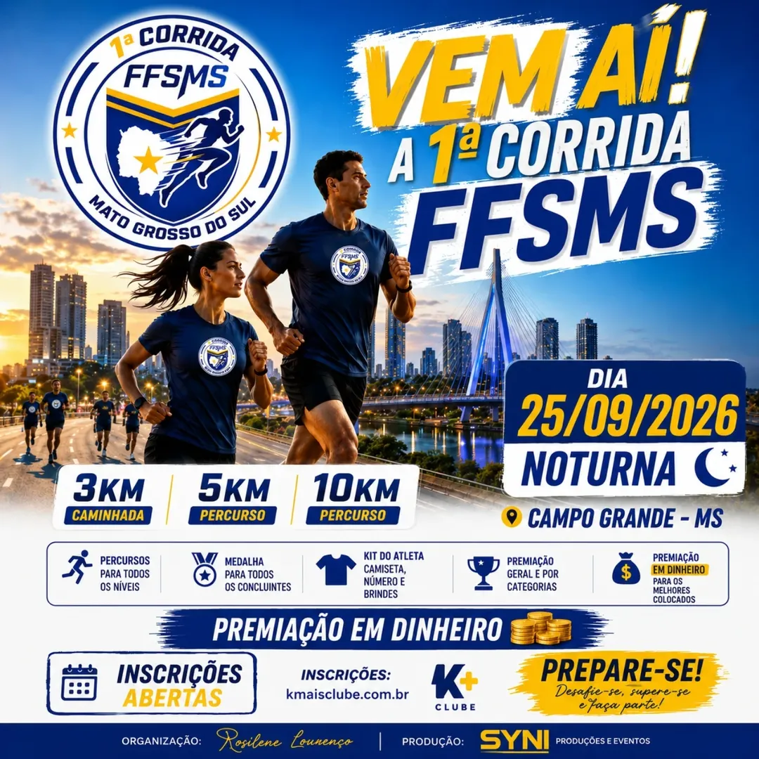 1ª Corrida FFSMS será realizada em Campo Grande