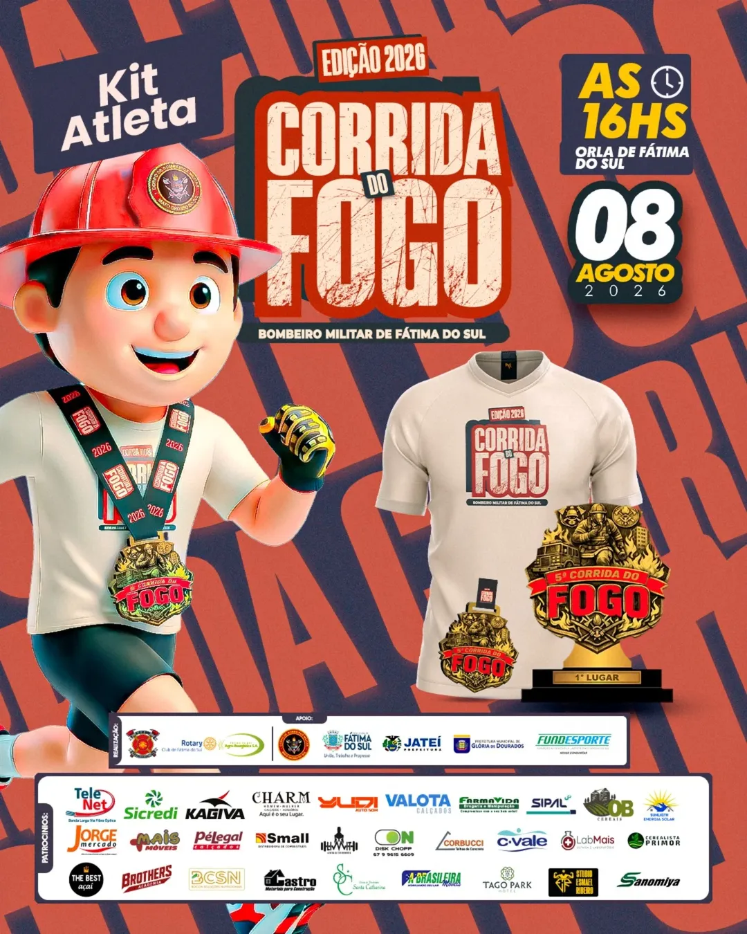 5ª Corrida do Fogo 2026 terá kits especiais para participantes