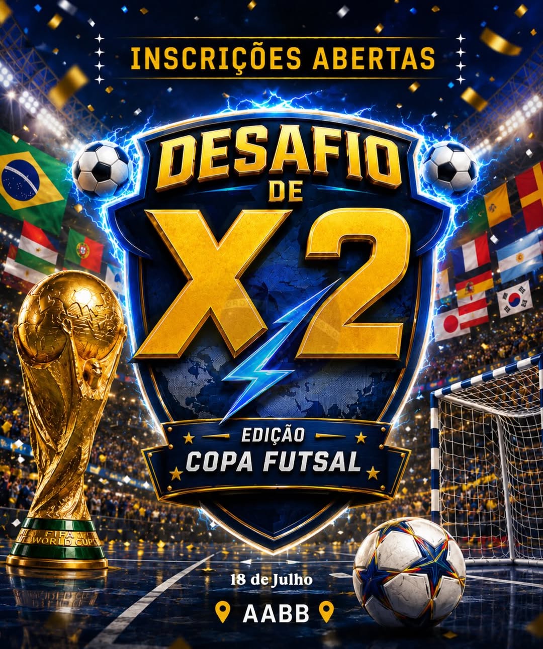 X2 Copa Futsal 2026 terá edição especial com tema Copa do Mundo
