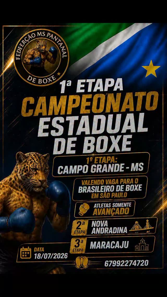1ª Etapa do Campeonato Estadual de Boxe 2026 agita Campo Grande